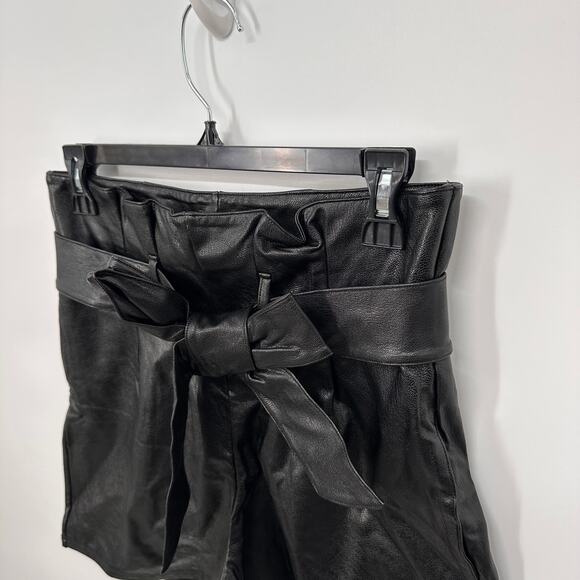 COMMANDO NWT Black Faux Leather Paperbag Shorts in Black // Small - Picture 4 of 10